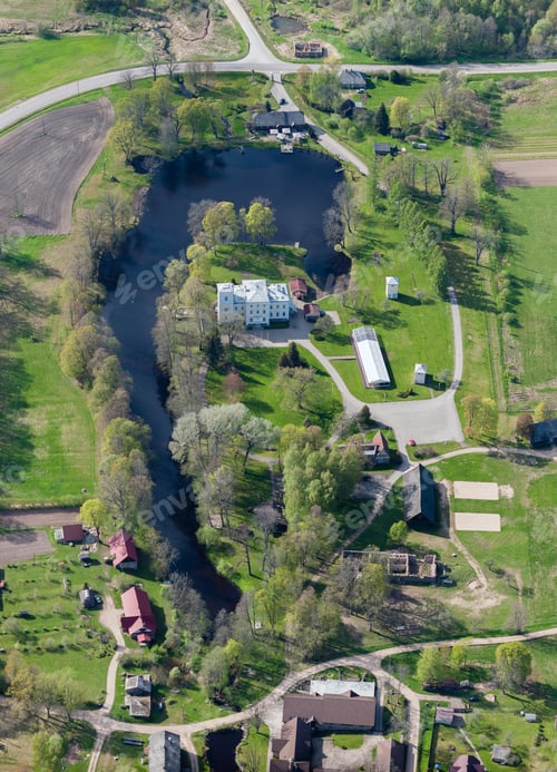 Preview: Aerial View Over The Igate Manor In Latvia