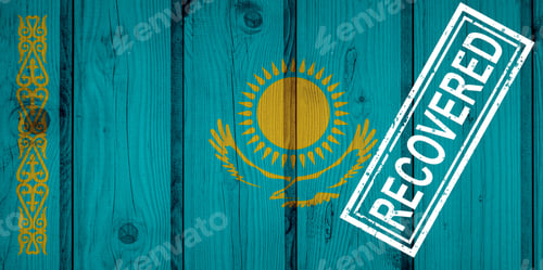 Preview: Flag Of Kazakhstan That Survived Or Recovered From The Infections Of Corona Virus Epidemic Or