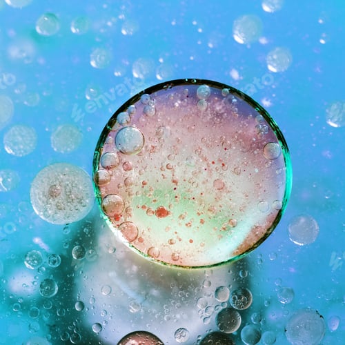 Preview: Abstract, Colorful Composition With Oil, Water And Ink