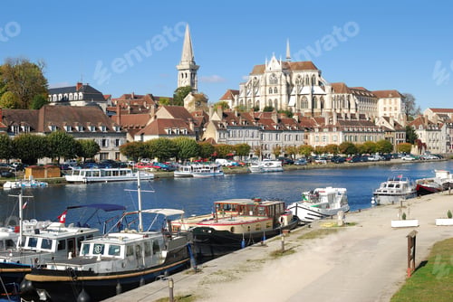 Preview: Auxerre At River Yonne In Burgundy,France