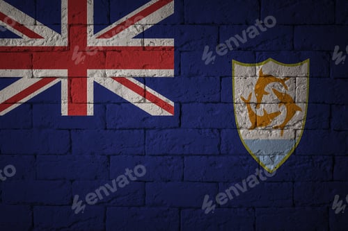Preview: Closeup Of Grunge Flag Of Anguilla. Flag With Original Proportions