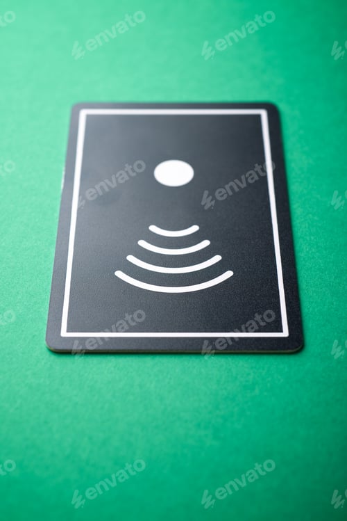 Preview: Hotel Wifi Card On A Green Table.