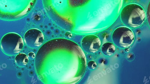 Preview: Abstract, Colorful Composition With Oil, Water And Ink
