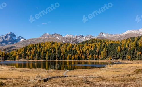 Preview: Lake Landscape In St. Moritz, Switzerland.