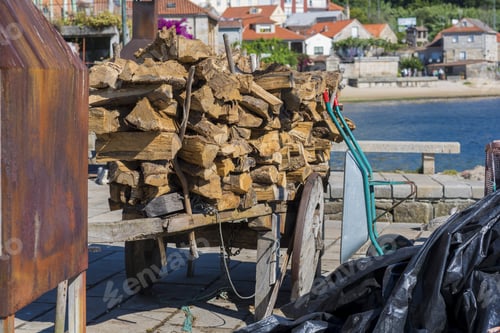 Preview: Truck With Firewood In Combarro (Pontevedra, Spain).