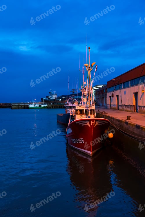 Preview: Fishing Port At Dusk Of Colindres Village Within Marismas De Santoña, Victoria Y Joyel Wetlands