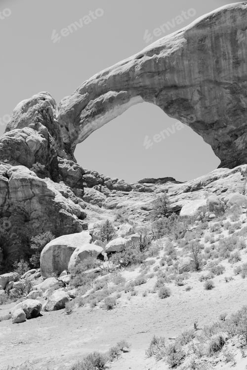 Preview: American Nature. Arches National Park In Utah, Usa. Famous Windows (Window Arch).