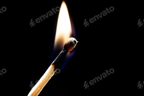 Preview: Used Match And Flame With Black Background