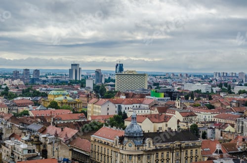 Preview: Zagreb Lower Town Colorful Panoramic View - The Capital Of Croatia