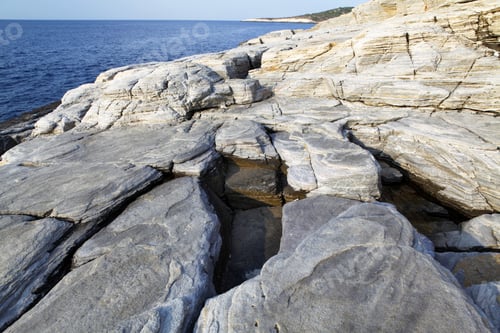 Preview: Landscape With Water And Rocks In Thassos Island, Greece, Next To The Natural Pool Called Giola