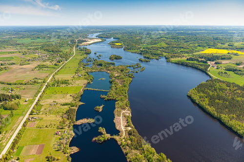Preview: Aerial View Over The River Daugava (Latvia)