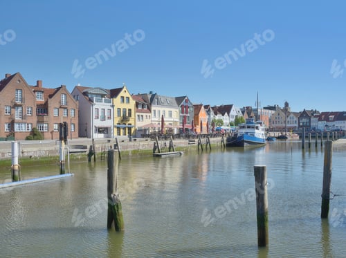 Preview: At Promenade In Husum Called Husumer Au,North Frisia,Schleswig-Holstein,Germany