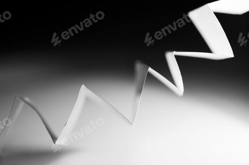 Preview: Macro, Abstract, Background Picture Of A Orange Zig-Zag Paper On Paper Background
