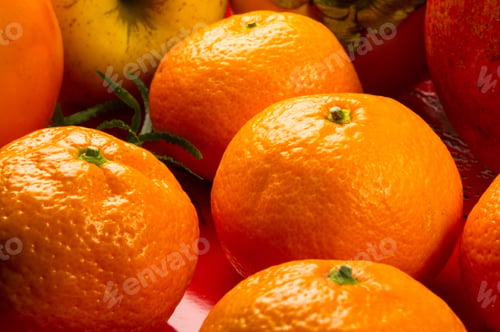 Preview: Assortment Of Exotic Fruits On Black Background