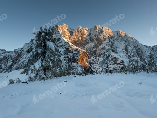 Preview: Sunset In The Mountain Landscape At Slemenova Spica In Triglav National Park.