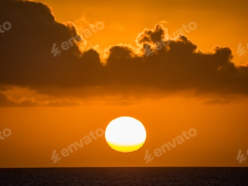 Preview: Sunset Over The Ocean Views Around The Small Caribbean Island Of Curacao