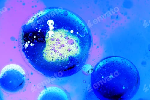 Preview: Abstract, Colorful Composition With Oil, Water And Ink And Inverted Colors