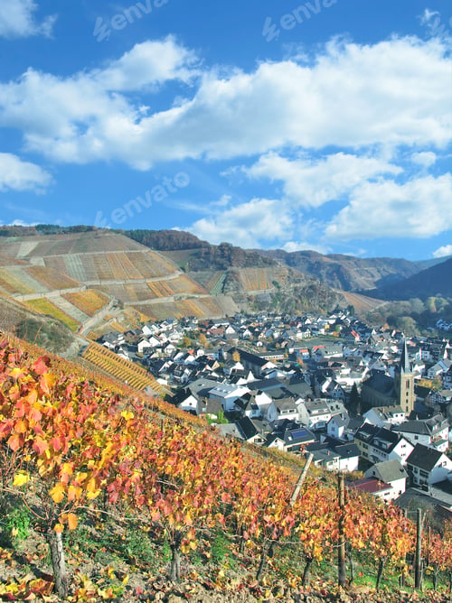 Preview: Autumn In Ahr Valley In Dernau Near Bad Neuenahr-Ahrweiler,Rhineland-Palatinate,Germany