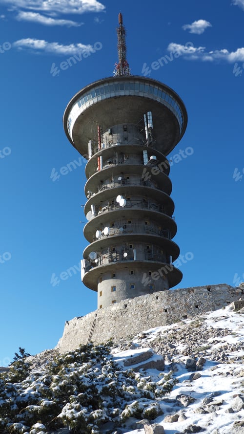 Preview: Public Hellenic Telecommunications Antenna As Seen At Peak Of Parnitha Mountain At 1350M Slightly