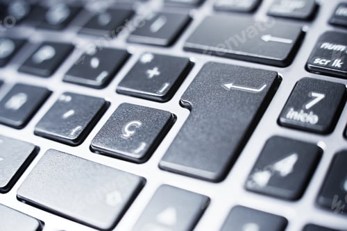 Preview: Forefront Of A Gray Laptop Keyboard.