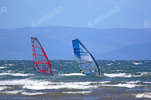 Preview: Windsurfers At Barassie Beach, Troon In Scotland