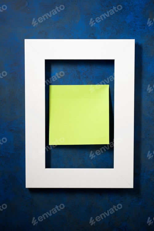 Preview: Note Paper Inside A Wooden Frame.