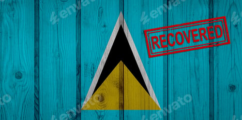 Preview: Flag Of Saint Lucia That Survived Or Recovered From The Infections Of Corona Virus Epidemic Or