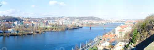Preview: Panorama View Of The Prague Castle And Left Bank Of The Vltava / Moldau River Taken From The