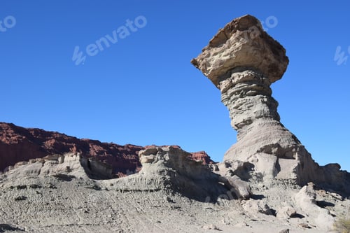 Preview: Stone Sculpture "El Hongo" In The Ischigualasto Natural Park / Argentina