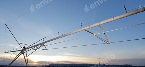 Preview: Sunset View Of A Farm Automatic Watering Device