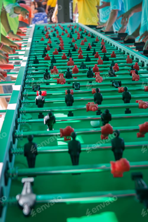 Preview: Very Long Table Football Game For Fifty Players Simultaneously