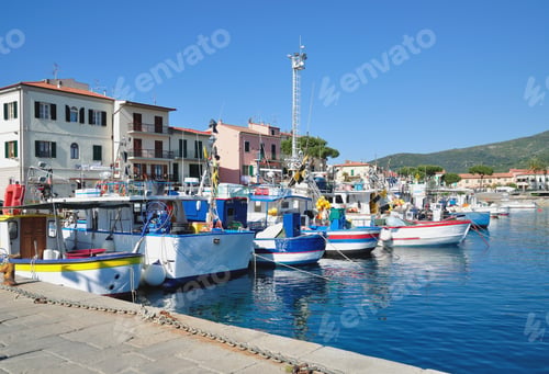 Preview: Village Of Marina Di Campo On Island Of Elba,Tuscany,Mediterranean Sea,Italy