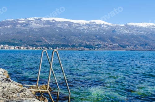 Preview: View From The Wooden Plankwalk Connecting Center Of Unesco Listed Macedonian Town Ohrid To The