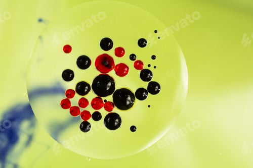 Preview: Abstract, Colorful Composition With Oil, Water And Ink