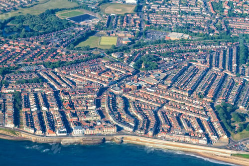 Preview: Top View From A Landing Plane In Newcastle Upon Tyne, Northumberland, Great Britain