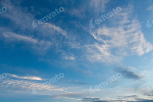 Preview: Beautiful Blue Sky With Clouds. Natural Background With Sky And Clouds.
