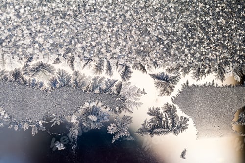 Preview: Ice Flowers On Glass - Texture And Background. High Resolution And Sharp, Beautiful Details