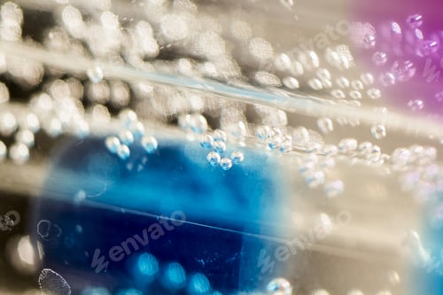 Preview: Abstract Composition With Underwater Tubes With Colorful Jelly Balls Inside And Bubbles