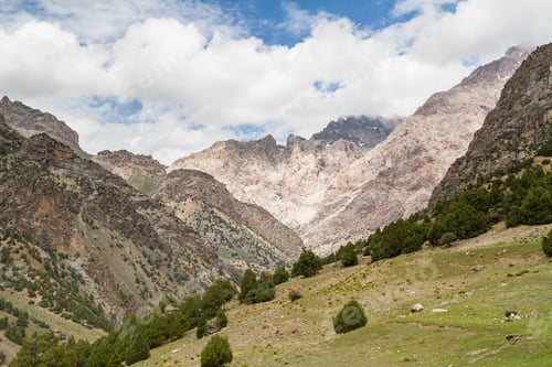 Preview: Mountain Landscape Of Fan Mountains In Summer, Tajikistan, Central Asia