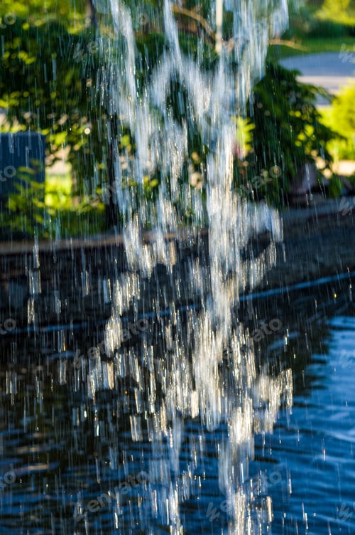 Preview: Transparent Falling Water Vertical Flows, Close Up