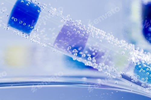 Preview: Abstract Composition With Underwater Tubes With Colorful Jelly Balls Inside And Bubbles