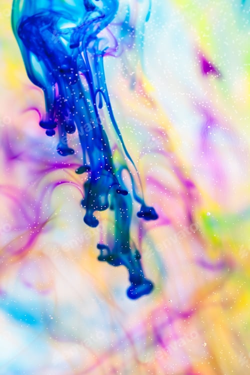Preview: Abstract Composition With Ink And Small Bubbles. Beautiful Background, Texture And Colors