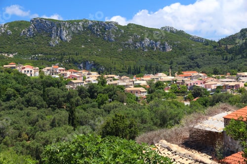 Preview: Village In Greece - Makrades Village On Corfu Island.