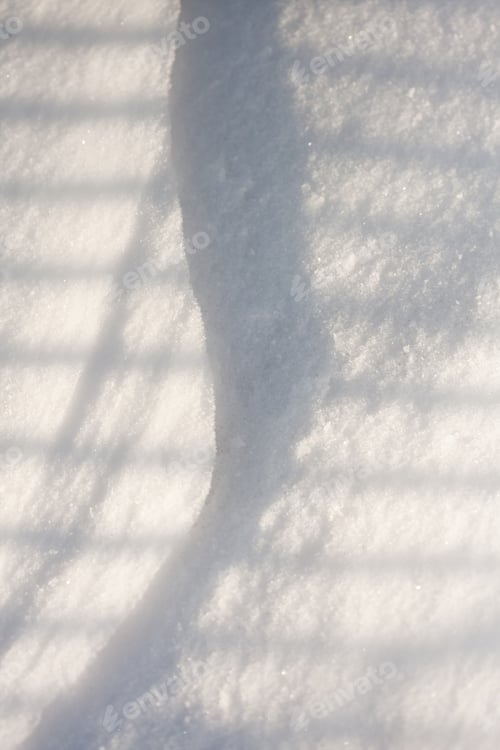 Preview: Snow Texture With Shadows - Stripes From A Fence