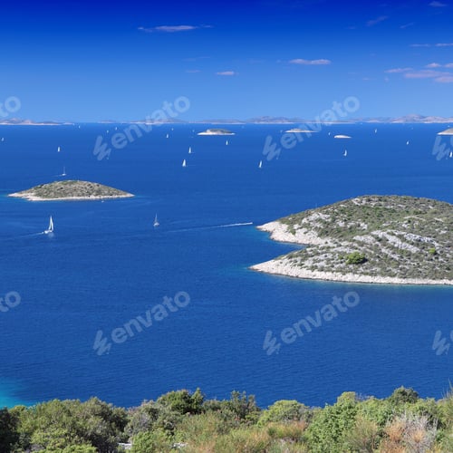 Preview: Croatia - Mediterranean Coast Landscape In Dalmatia. Kornati Islands.