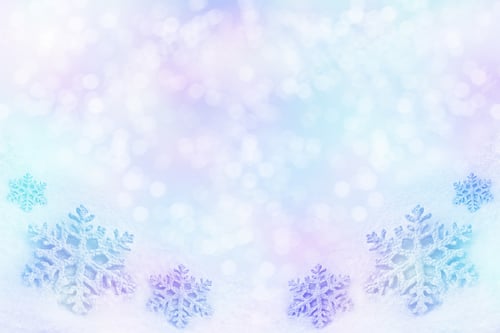 Preview: Glass Toy Snowflake On Snow Background. New Year Card.