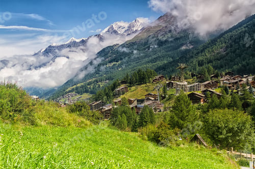 Preview: Famous Swiss City Zermatt In The Valley Near The Swiss-Italian Border Center Of Alpine Sports