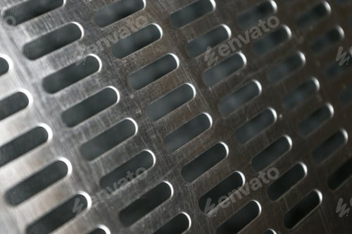 Preview: Stainless Steel Grating With Oblong Holes, Close-Up