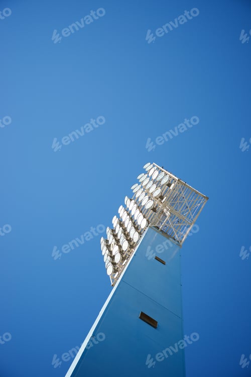 Preview: Stadium Lights With Blue Sky In Zaragoza, Spain.