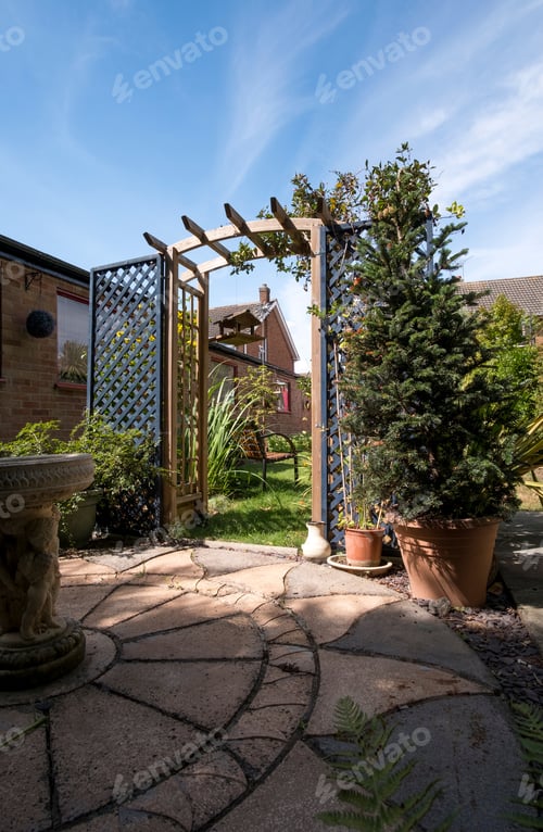 Preview: Summer Garden Pergola Arch Background